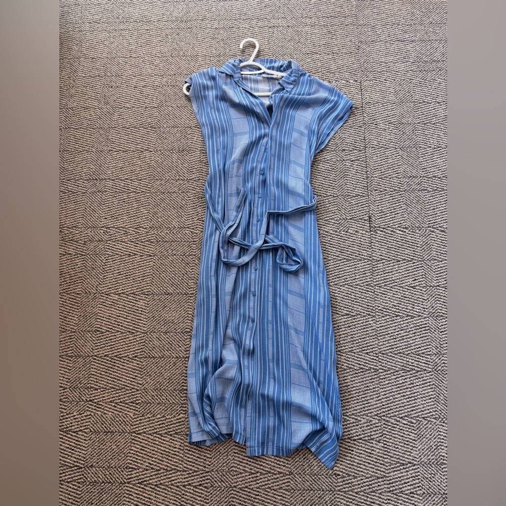 Lush Blue Striped Midi Dress